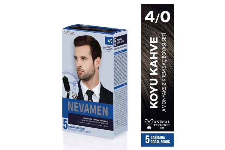 Neva Men Erkek Saç Boyası 4,0 - Koyu Kahve
