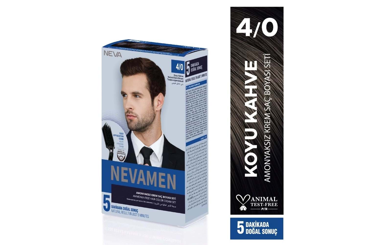 Neva Men Erkek Saç Boyası 4,0 - Koyu Kahve